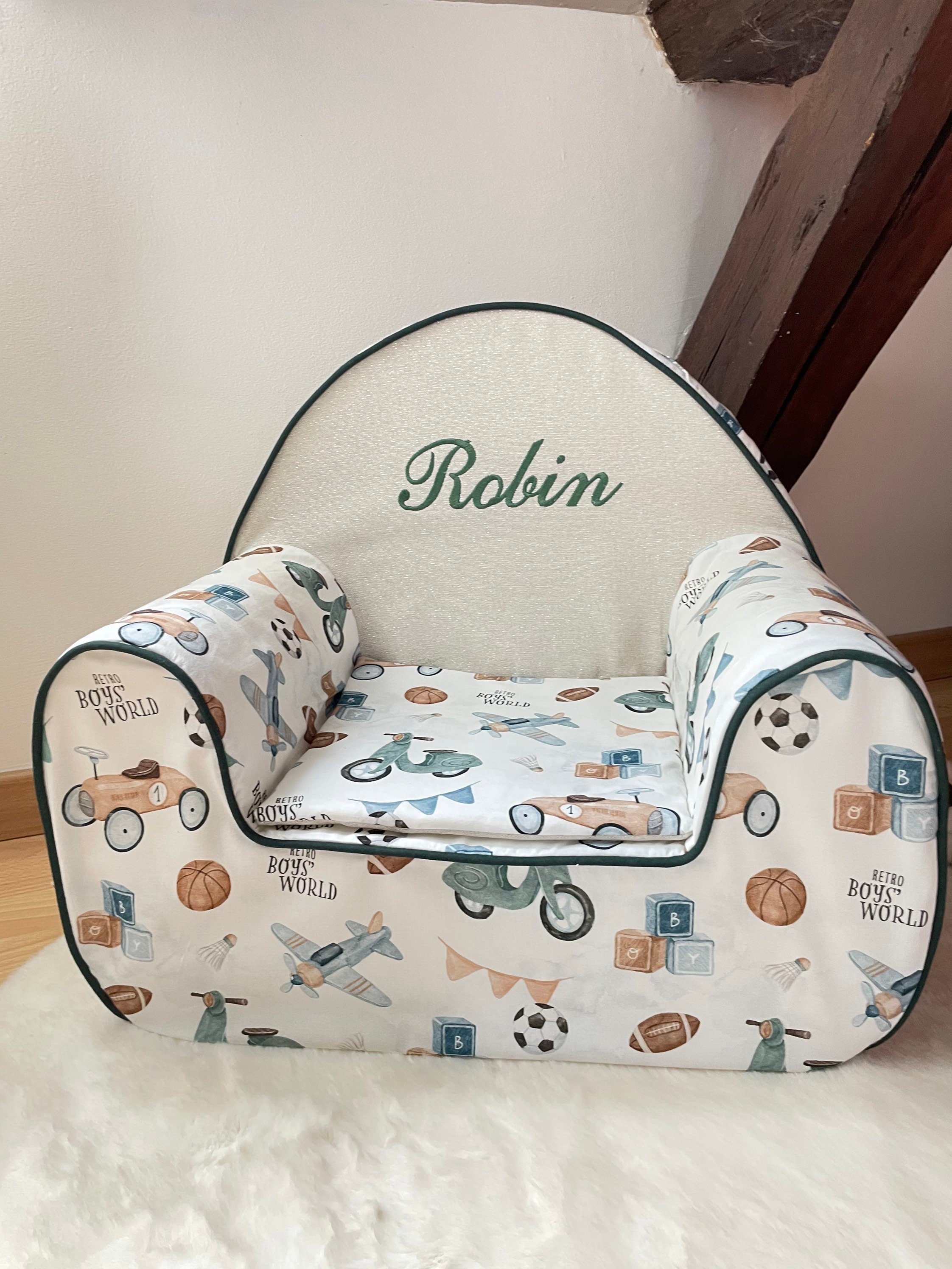 fauteuil Club Enfant/Pouf