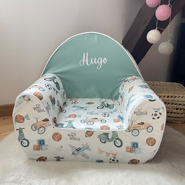 Fauteuil En Mousse Pour Chambre Enfant. Bleu. De Qualité Et Très Confortable - Le Poisson Qui Jardine