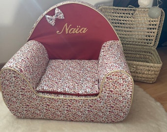 Club armchair for children / foam armchair / Personalized children's armchair / Personalized pouf / birth gift / club armchair