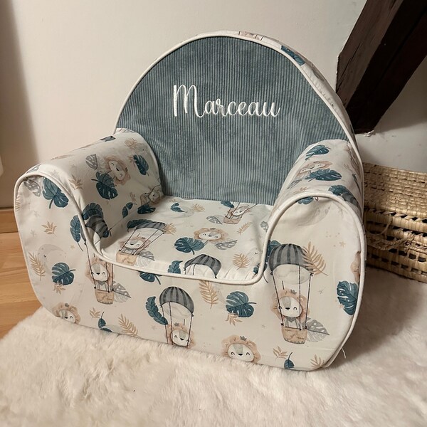 Fauteuil club pour enfant / fauteuil en mousse / Fauteuil pour enfant personnalisé / Pouf personnalisé / cadeau de naissance / fauteuil club