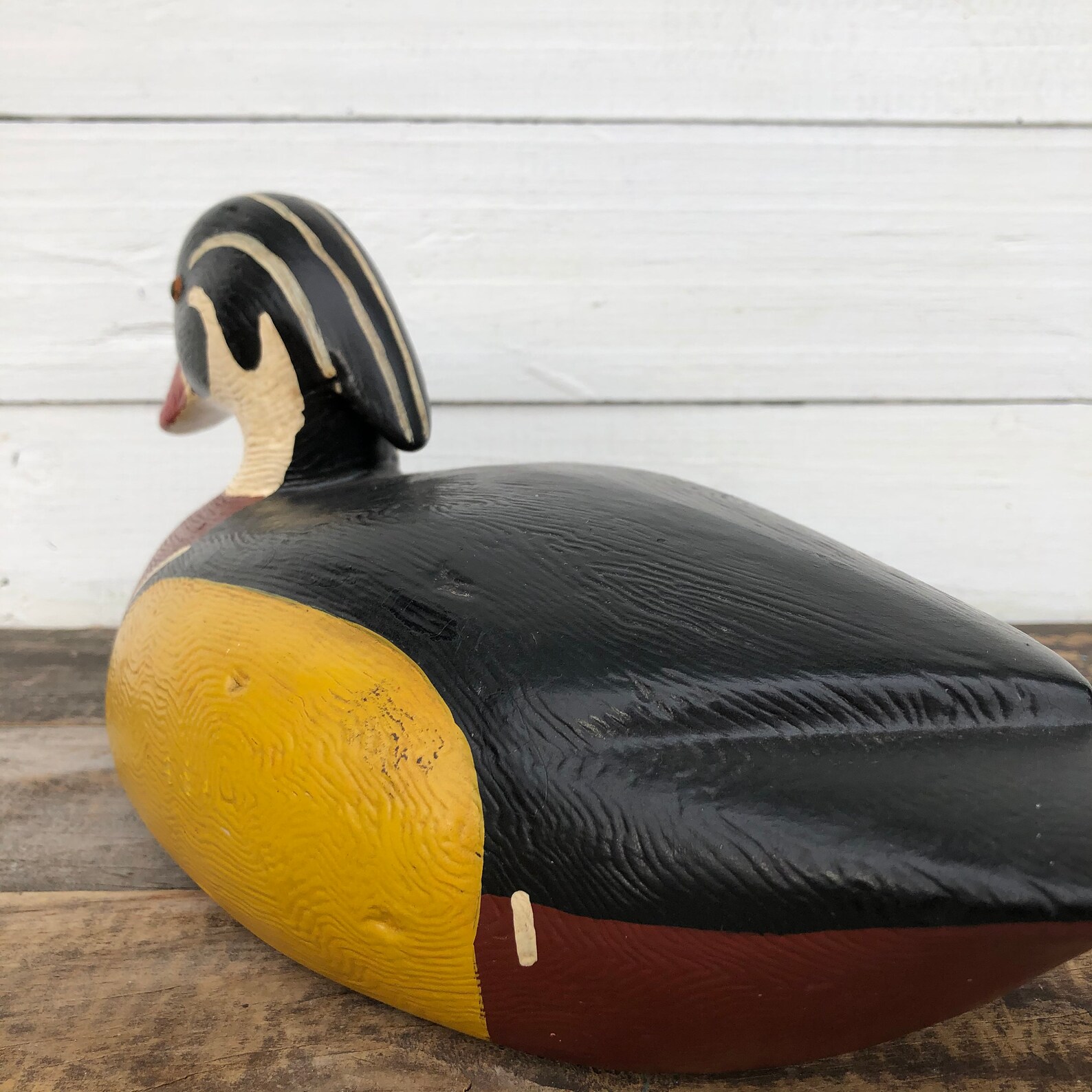 Vintage Clay Duck Hand Painted Clay Duck Wood Duck Drake Etsy
