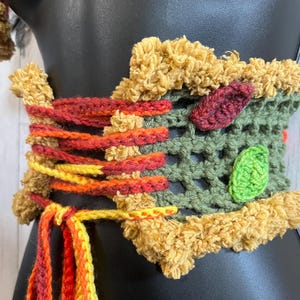 Crochet Fall Pixie Fairy Belt Sleeve Rennaissance Festival Set