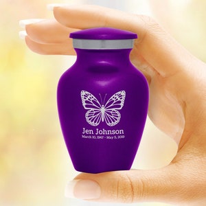 Personalized Butterfly Keepsake Urn for Ashes - 5 Colors