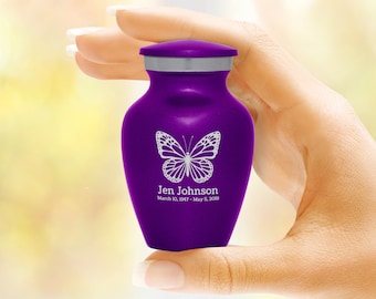 Personalized Butterfly Keepsake Urn for Ashes - 5 Colors