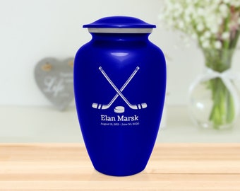 Hockey Cremation Urn - Engraved - Adult Full Size
