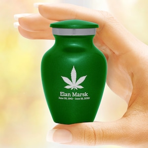 Marijuana Keepsake Urn with Engraving