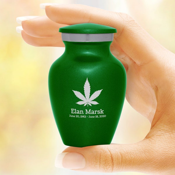 Marijuana Keepsake Urn with Engraving