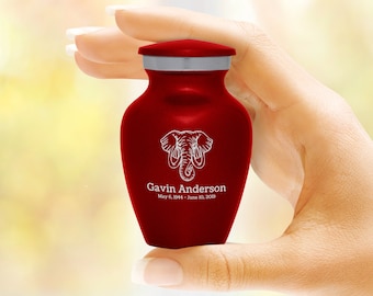 Elephant Keepsake Urn - 5 Colors - Engraved