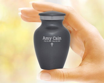 Engraved Cross Keepsake Urn