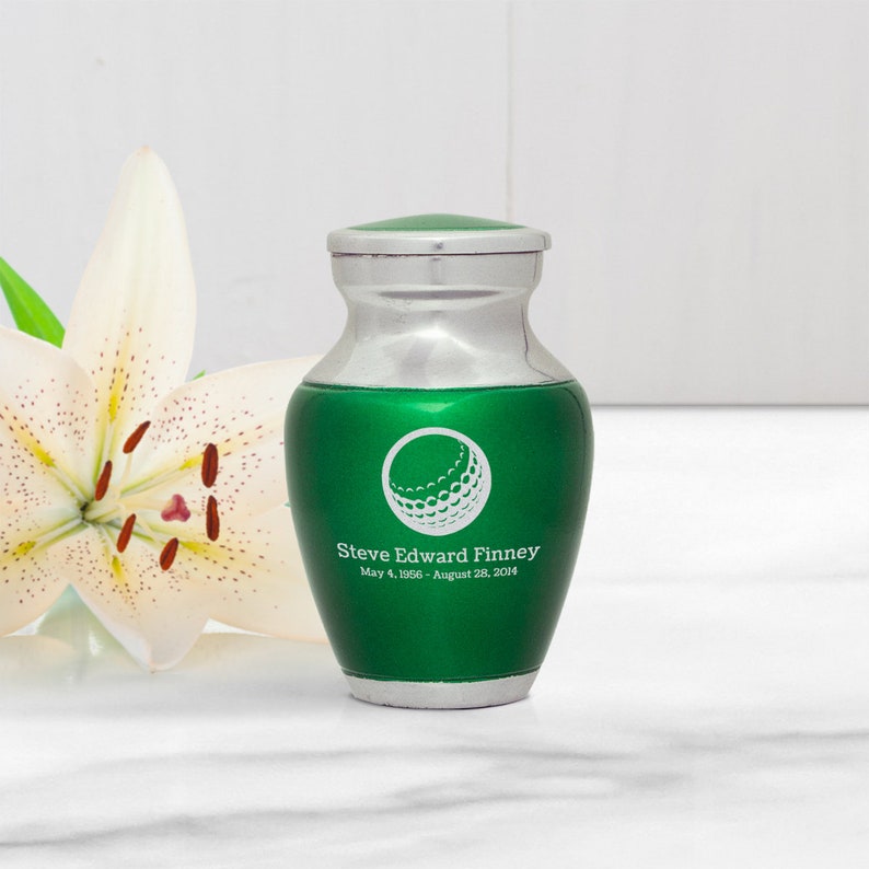 Golf Ball Keepsake Cremation Urn Personalized 5 Colors Etsy