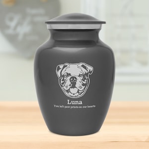 English Bulldog Dog Cremation Urn - Engraved
