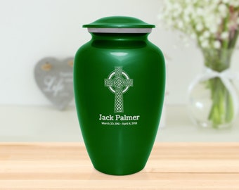 Engraved Celtic Cross Cremation Urn