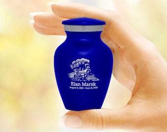 Train Keepsake Urn - Five Colors - Engraved - Sharing Mini Urn