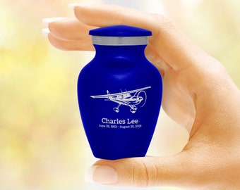 Flying Plane Keepsake Urn - Five Colors - Engraved - Sharing Mini Urn