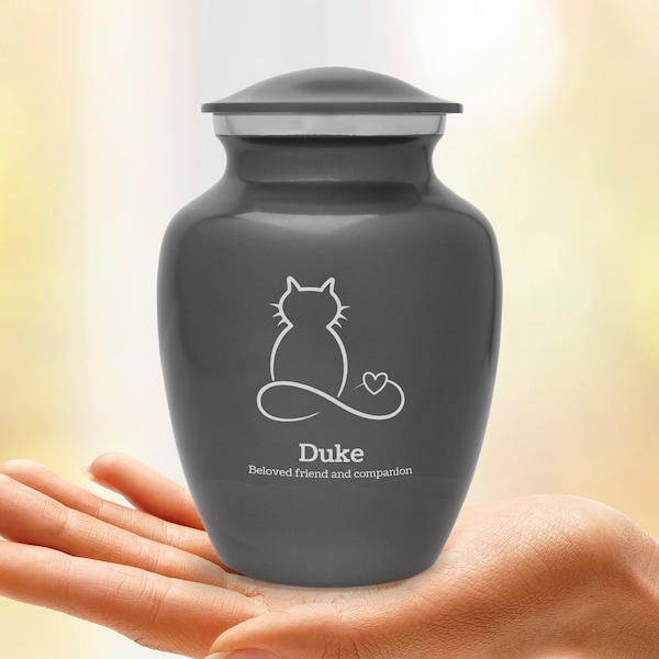 Infinite Love Cat Cremation Urn - Personalized - Two Colors