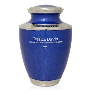 Engraved Cross Cremation Urn for Ashes