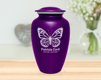 Butterfly Urn - Engraved - Adult Size