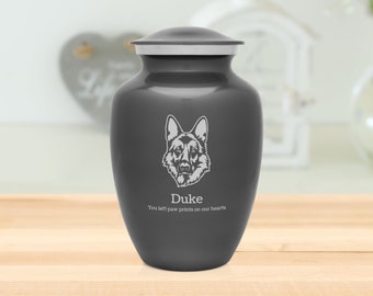 German Shepherd Dog Cremation Urn - Engraved