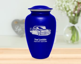 Classic Car Adult Cremation Urn - Engraved - Five Colors Available
