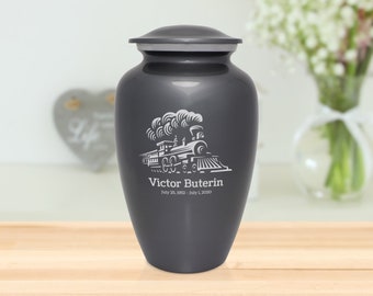 Train Cremation Urn - Engraved - Adult Full Size