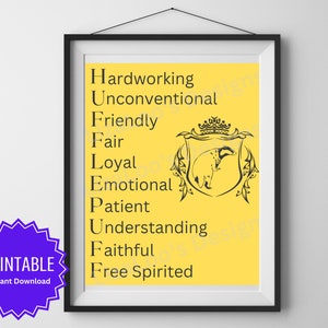 Loyal Wizard House Trait Poster - Wizard Houses - HP Wall Art - Printable