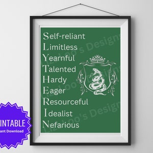 Ambitious Wizard House Trait Poster - Wizard Houses - HP Wall Art - Printable