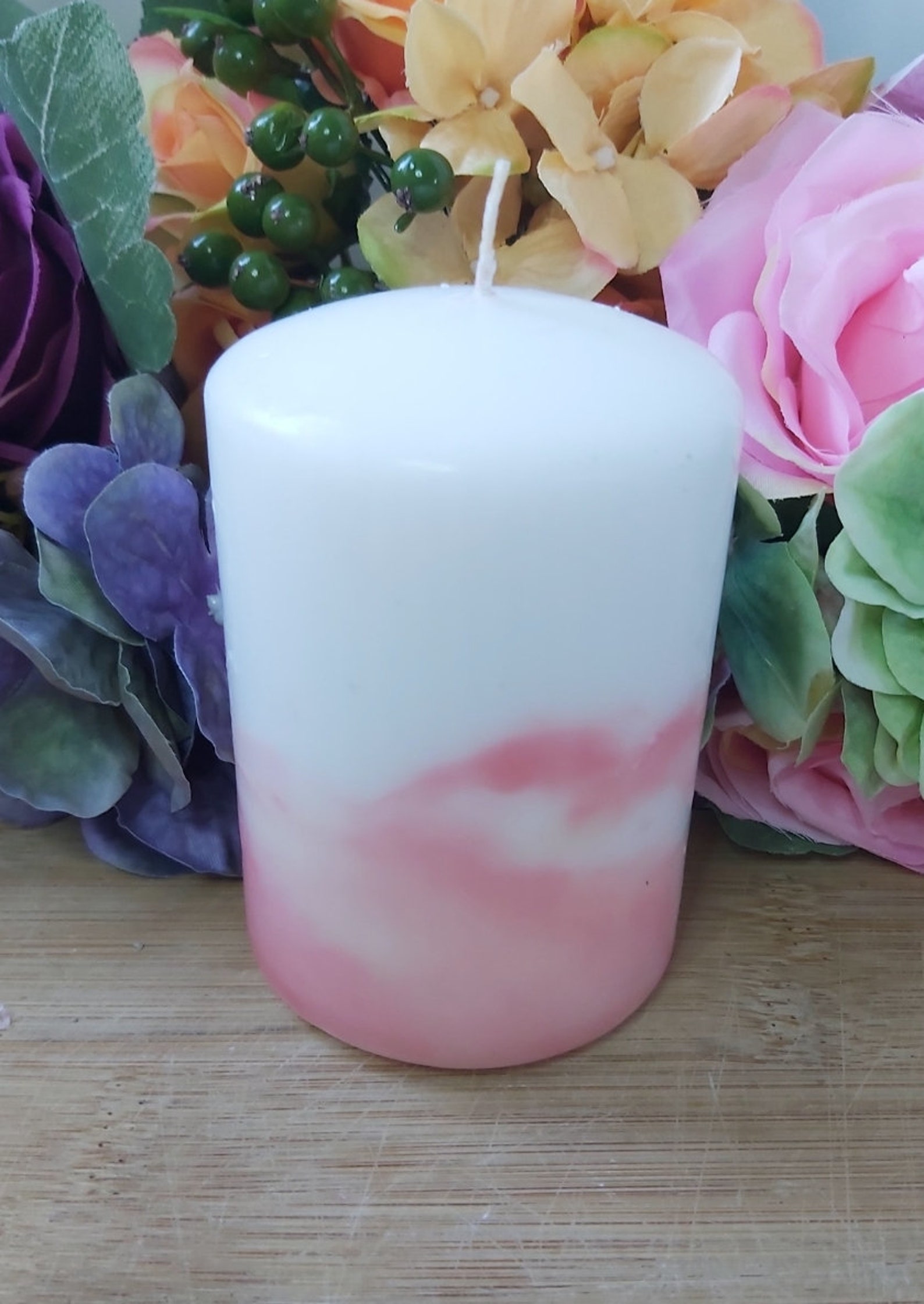 Marble Pillar Candle Marble Effect Candle Tie Dye Pillar Etsy