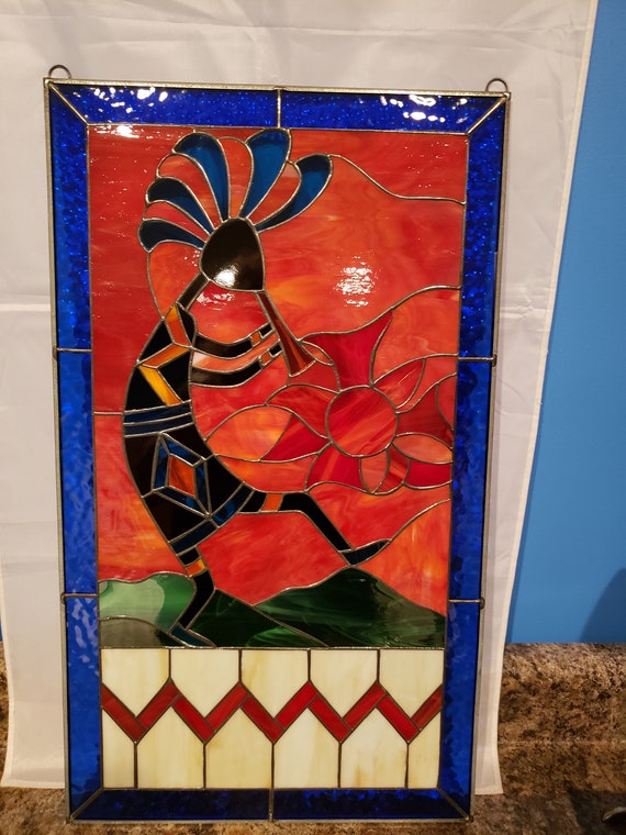 Stained Glass RV Door Window Kokpelli RV Stained Glass Door Etsy