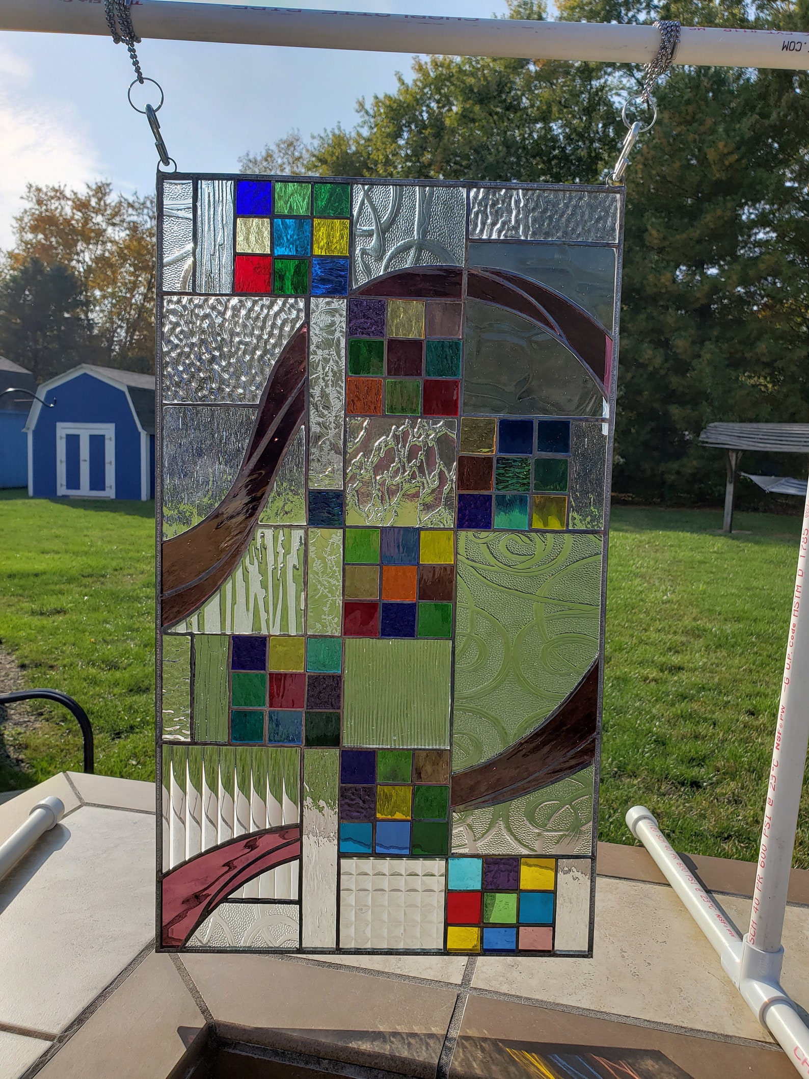 Stained Glass RV Door Windowfrank Lloyd Wright Colored RV Etsy