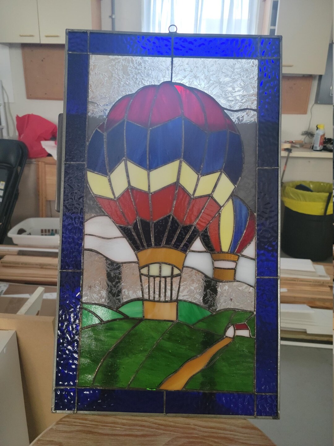 Stained Glass RV Door Window Stained Glass Hot Air Balloon RV Etsy