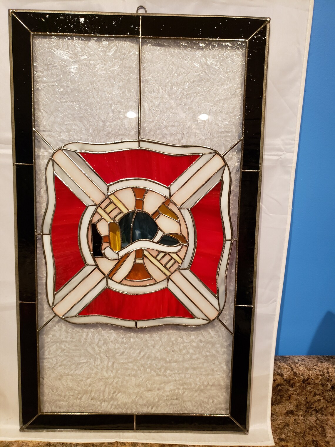Stained Glass RV Door WindowLeaded Glass Firefighter Stained Etsy