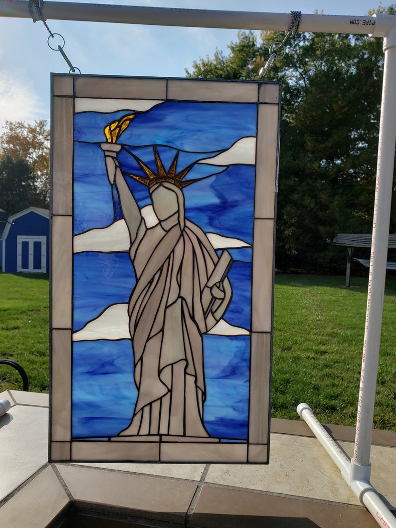 Stained Glass RV Door Windowlady Liberty RV Stained Glass Etsy