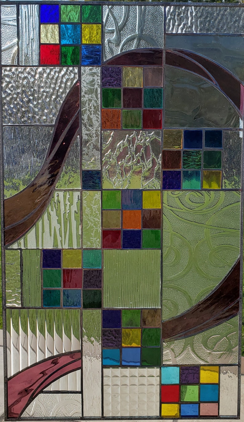 Stained Glass RV Door WindowFrank Lloyd Wright Colored RV Etsy