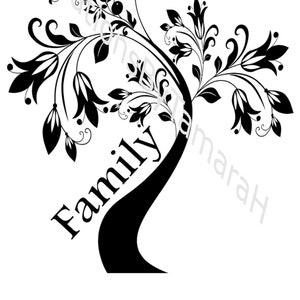arbre généalogique, famille, arbre, fleur, feuille, feuilles florales, Digital, SvG, JPeG, PnG