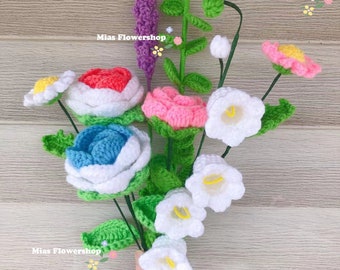 Bouquet de fleurs fait main au crochet