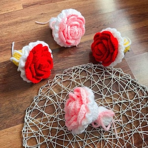 Handmade miniCrochet Rose Bouquet – Unique Knitted Flower Gift, Everlasting Ctochet Roses, Home Decor, Valentine’s Day, Wedding, Anniversary