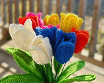 Single Crochet Tulips flower | handmade crocheted flowers