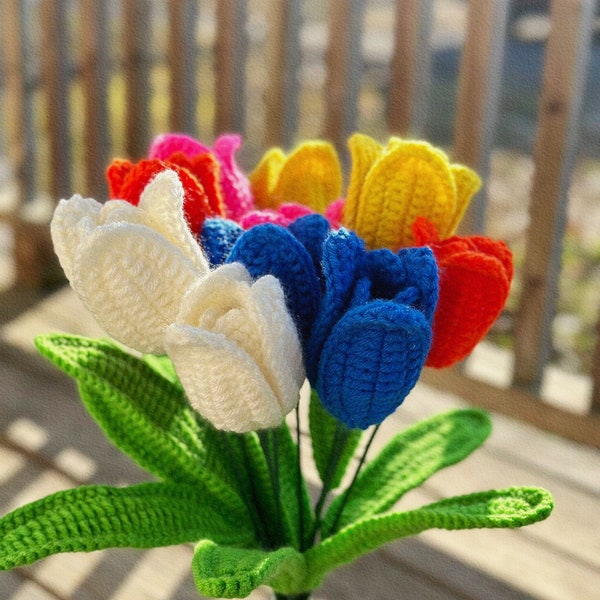 Single Crochet Tulips flower | handmade crocheted flowers