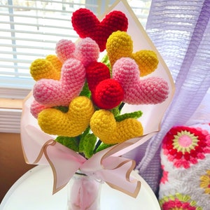 Crochet Heart Flower
