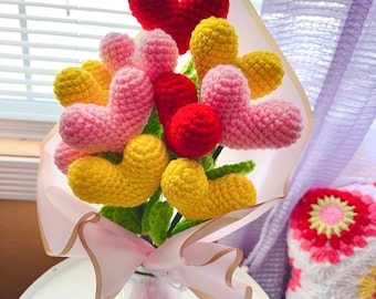 Fleur coeur au crochet