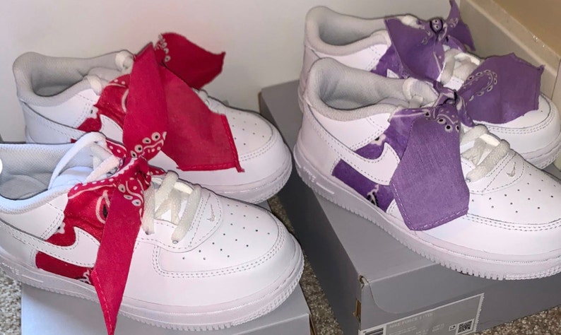 Custom Nike Bandana Air Force 1 Shoes Children/kids Sizes - Etsy