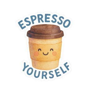 Espresso Stickers: Glossy Vinyl Coffee Lover Decals