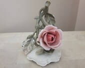 Karl Ens Porcelain Rose Ornament Made in Germany, Karl Ens Porcelain Rose, Antique Porcelain Rose Decoration