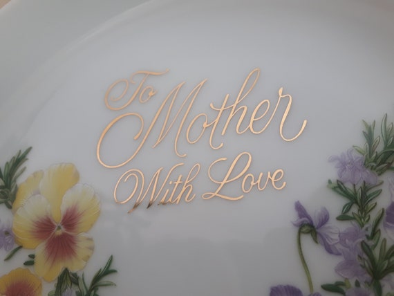 Vintage Saji Fine China Display Plate to Mother With Love