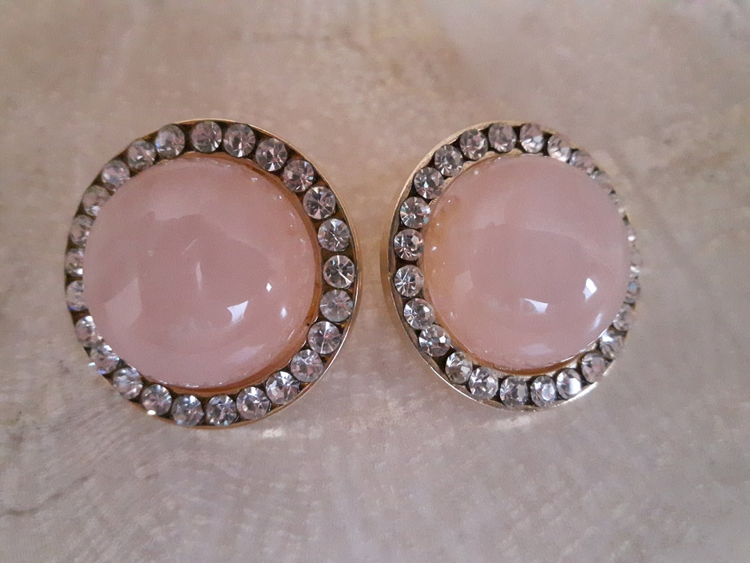 Vintage Rose Quartz and Rhinestone Fifth Avenue Jewellery, Vintage ...