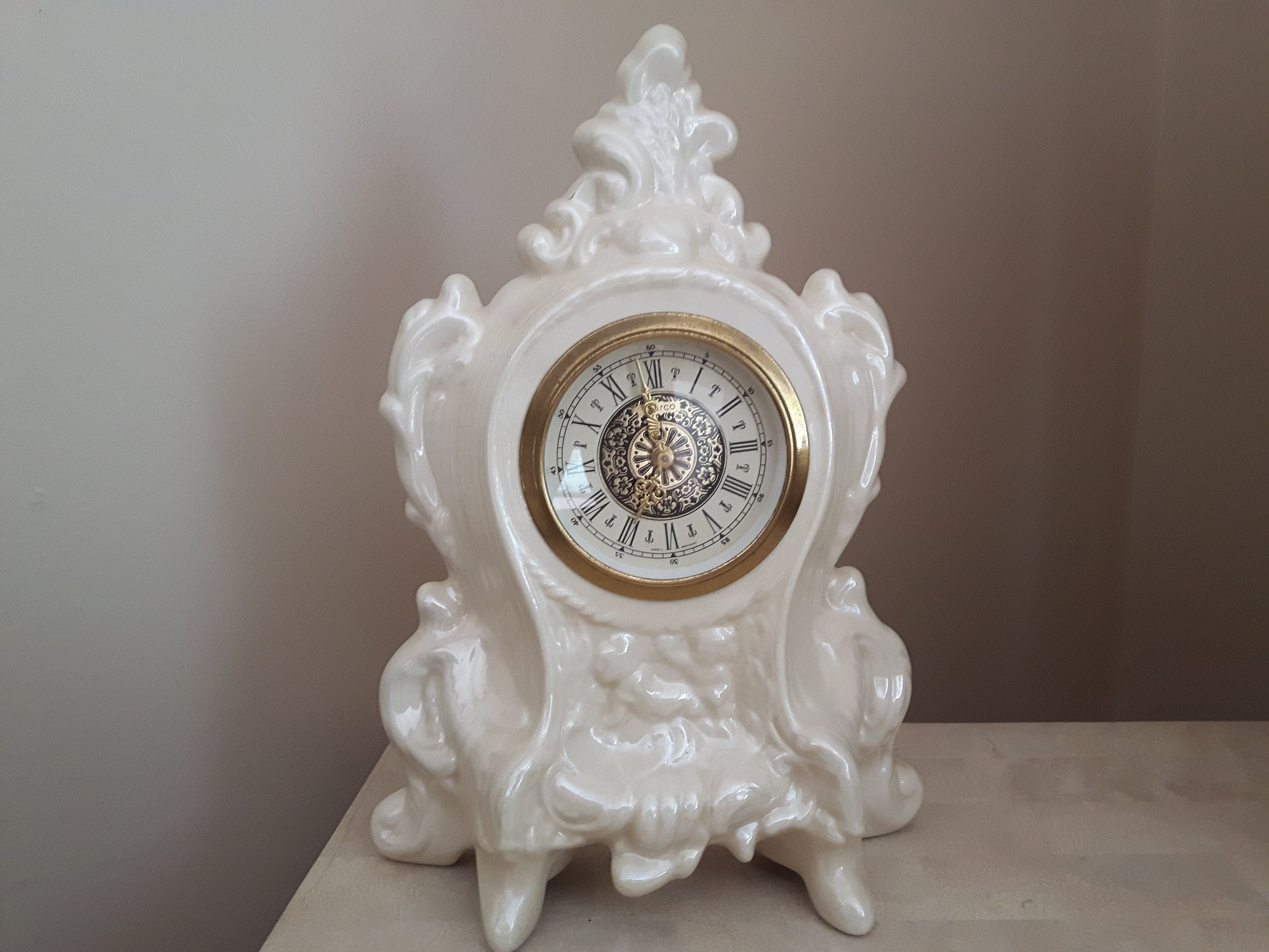 Vintage Narco Wind Up Mantle Clock Ceramic Mantle Clock Made Etsy