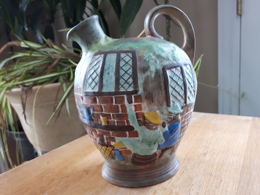 Vintage Hand Painted Radford Pottery Jug, Radford Tavern Jug, E