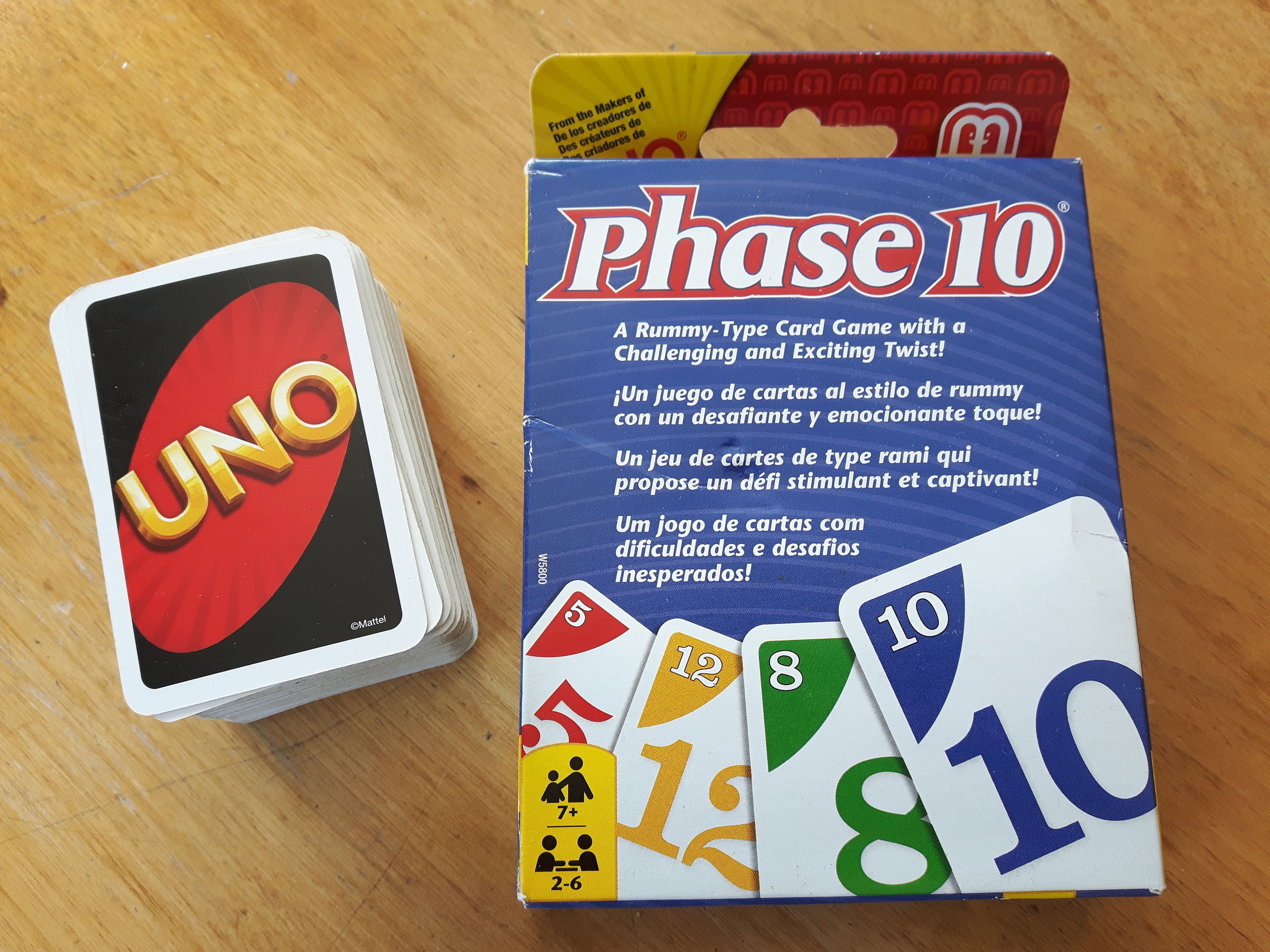 Mattel Card Game Phase 10 A rummy type with a challenging and