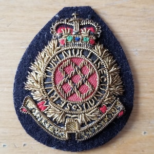 Canadian Military Cloth Cap Badge, Vintage Military Logistics Officer Cap Badge