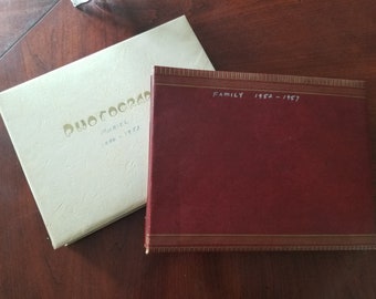 Pair of Large Vintage Photograph Albums, Photo Album with Paper Pages, 1960s Photo Albums, Vintage Scrapbook